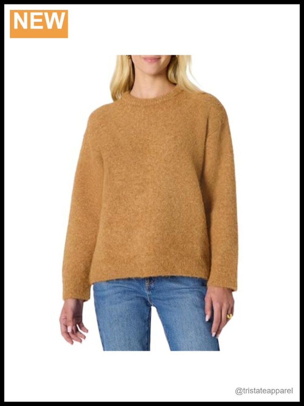 Oversized-Fit Faux Mohair Crewneck Sweater Pullover